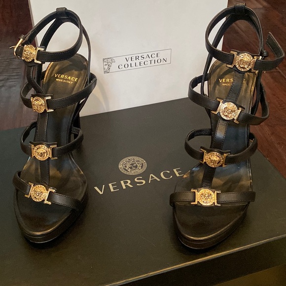 Versace Shoes - Versace heels size 5 Tribute Icon Medusa Medallion
